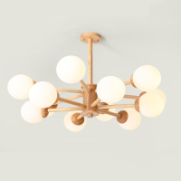 北欧原木风客厅主灯顶灯餐厅灯现代简约日式古达木吊灯魔豆灯具