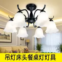 欧式铁艺3头吊灯小客厅餐厅灯田园简约美式灯具邦可臣卧室铁艺6头吸顶灯