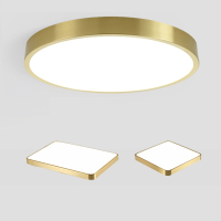 铜 吸顶灯轻奢美式圆形超薄卧室北欧邦可臣铜客厅过道卫生间灯具