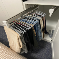 如华福禄抽拉裤架伸缩滑轨道衣柜内挂衣杆省空间裤子收纳