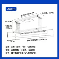 志高智能自动电动晾衣架遥控升降晾衣杆阳台家用带烘干晒衣凉衣架_高雅白双排剪刀架四杆照明7横杆语音控制