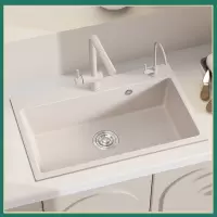 邦可臣石英石水槽单槽厨房水池台下盆洗菜盆加厚大单槽洗碗洗手池
