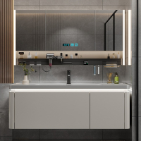 如华福禄浴室柜现代简约卫生间微晶石一体盆洗手脸盆柜组合洗漱台