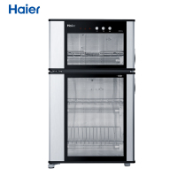 海尔(Haier)立式消毒柜家用80L大容量双层光波物理消毒碗柜 红外线高温消毒 二星级消毒标准 双开门