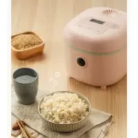 小熊电饭煲家用2L升迷你煮饭电饭锅小型智能饭煲1-2宿舍3-4人 米黄色