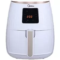 美的(Midea)空气炸锅 家用多功能 大容量电炸锅 白色 预热程序 高温脱脂 旋风加热 智能作 无油煎炸 取桶断电