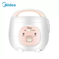 美的(Midea) 黑晶不粘内胆 可拆洗内盖 迷你电饭煲电饭锅1.6L/1.6升一键智能烹煮 隐藏是电源插口一键式集水盒