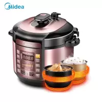 美的（Midea） 电压力锅智能预约高压锅电饭锅 电饭煲=7段调压功能；一键排气；一锅双胆