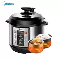 美的(Midea)锅双胆电高压锅5L不锈钢电压锅5L大容量,一键收汁入味;准确控压;智能预约;双胆不串味