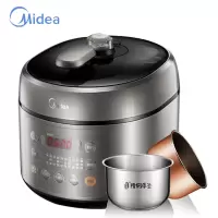 美的(Midea)电压力锅 小钢炮高压锅 一锅双胆 电脑触控式一键式快捷按键, 一锅双胆,浓香沸腾,可以看得见的压力值,