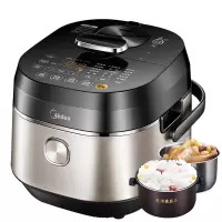 美的 电压力锅 5L 精钢厚釜 IH电磁加热 105Kpa 家用高压锅 压力饭煲一锅双胆 精钢厚釜 IH大火力 105