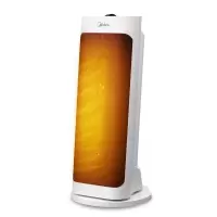 美的取暖器/电暖器/电暖气家用 倾斜塔式立式摇头速热暖风机倾倒断电仰角7°度设计时尚外感设计