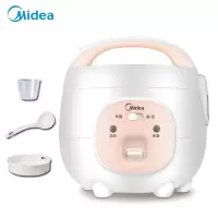 美的（Midea）迷你电饭煲 可拆洗内盖 黑晶不粘内胆1.6L电饭锅 米饭粥汤 粉色黑晶不沾内胆；可拆洗