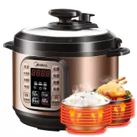 美的WCS5025电压力锅家用智能4L/5L高压饭煲特价双胆4-6人精美外观设 耐用内胆多功能 电压力锅 大容量家用 高