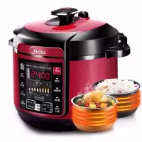 Midea/美的电压力锅6L智能双胆家用高压大饭煲8-10人7正品精美外观设 耐用内胆多功能 电压力锅 大
