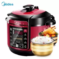 美的正品电压力锅双胆5L智能预约6升大容量高压饭锅3-4-7-8-10人精美外观设 耐用内胆多功能 电压力锅 大容量家用