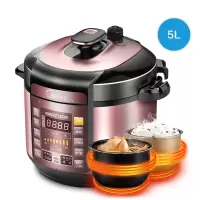 美的电压力锅家用5L升双胆电高压锅2饭煲1正品3-4-6人Simple101精美外观设 耐用内胆多功能 电压力锅 大容量