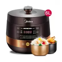 美的电压力锅家用6L高压锅饭煲特价5-8人6升大容量精美外观设 耐用内胆多功能 电压力锅 大容量家用 高品质有保障