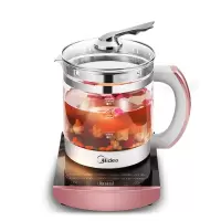 美的养生壶GE1703家用多功能煎药养身花茶壶煮茶器加厚玻璃电水壶 玫瑰金1701