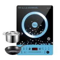 Midea/美的 电池炉智能家用电磁炉火锅节能触摸多功能一体 C21-WT2112【配双锅】