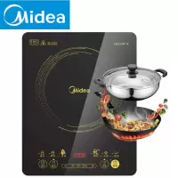 Midea/美的 电池炉 全自动电磁炉家用灶学生爆炒菜节能触摸屏火锅 桔黑色 WH2202送炒锅汤锅