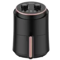 美的空气炸锅家用迷你新款特价可视无油炸锅智能1.5L薯条机 黑色 tn1501 1.5l