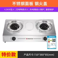 Chigo/志高燃气灶大火力液化气天然气灶煤气灶嵌入式台式双灶节能 特价款(不锈钢面板+钢火盖) 天然气