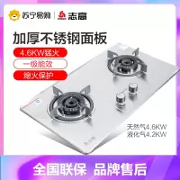 志高(CHIGO) 双灶眼家用不锈钢4.6kw大火力台嵌两用燃气灶灶具 灰色 液化气