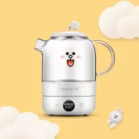 九阳养生壶布朗熊家用多功能全自动mini煮茶壶器电热小型煮花茶机 K08-D601(line) 白色