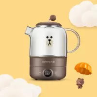 九阳养生壶布朗熊家用多功能全自动mini煮茶壶器电热小型煮花茶机K08-D601(line) 棕色