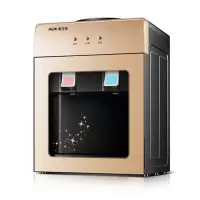 奥克斯台式饮水机小型家用立式制冷制热迷你桌面冰热两用宿舍学生 黑色 冰温热