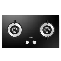 海尔(Haier)家用燃气灶 大火力钢化玻璃黑晶面板 台嵌两用五重防爆天然气液化煤气油烟机双灶灶具旗舰款大风力网红同款家
