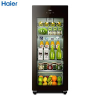 (Haier)海尔冰吧单门冷藏酒柜红酒水果透明玻璃保鲜柜家用小型迷你冷柜办公室饮料茶叶柜旗舰款大风力网红同款家用宿舍