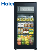 Haier/海尔120升冰吧家用客厅办公室立式冷藏保鲜柜饮料茶叶葡萄酒红酒柜冰箱小型 旗舰款大风力网红同款家用宿舍