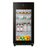 Haier/海尔冰吧家用冰柜茶叶柜冷藏柜立式酒柜 水果饮料红酒保鲜柜 小型冰箱单门透明玻璃旗舰款大风力网红同款家用宿舍
