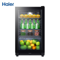 Haier海尔冰吧 家用客厅办公室小型冰吧 水果茶叶红酒饮料保鲜柜客厅冰箱旗舰款大风力网红同款家用宿舍 121升/冷藏