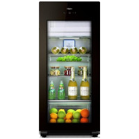 Haier海尔冰吧 家用客厅办公室小型冰吧 水果茶叶红酒饮料保鲜柜客厅冰箱旗舰款大风力网红同款家用宿舍 158升/冷藏