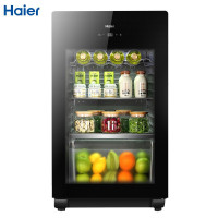 海尔(Haier)冰吧冷藏家用冰箱小型饮料柜 办公室水果保鲜柜茶叶红酒柜母婴冰箱旗舰款大风力网红同款家用宿舍 102 升