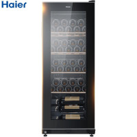 海尔(Haier)恒温恒湿红酒柜家用立式冷藏保鲜冷柜冰吧实木榉木酒架葡萄酒冰柜茶叶雪茄柜旗舰款大风力网红同款家用宿舍 1