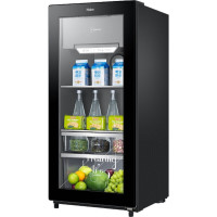 海尔冰吧 家用冷藏柜 冰柜红酒柜保鲜柜展示柜茶叶化妆品冷藏柜办公室小型冰箱 带制冰盒冷冻旗舰款大风力网红同款家用宿舍 1