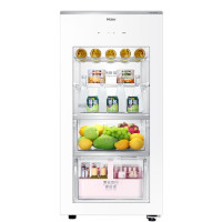 海尔冰吧家用水果冷藏柜红酒柜茶叶保鲜 立式冷冻展示柜化妆品办公室小型冰箱透明玻璃门旗舰款大风力网红同款家用宿舍 1 3