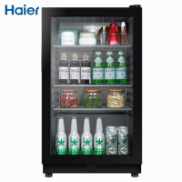 海尔冰吧红酒柜茶叶冷藏柜水果保鲜柜小型办公室单门家用客厅冰箱透明玻璃门饮料柜旗舰款大风力网红同款家用宿舍 98L