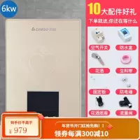志高即热式电热水器电家用快速热小型淋浴洗澡机卫生间变频免储水 六千瓦浅金