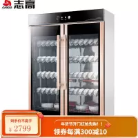 志高(CHIGO)二星级消毒柜家用柜式餐具厨房碗筷立式高温臭氧小型消毒碗柜商用台式大型双开门消毒柜 双开门910L 中温
