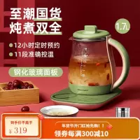 荣事达 Royalstar养生壶家用多功能全自动玻璃电热煮花茶壶办公室小型煮茶器带滤网1.7L 苍绿色(滤网款)
