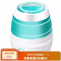 奥克斯 便携式折叠迷你洗衣机 家用宿舍小型半全自动洗衣机出差旅行宝宝儿童洗袜子内衣内裤洗护机懒人神器 绿色 轻