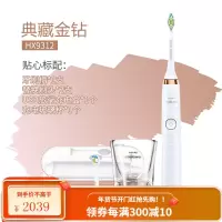 飞利浦电动牙刷情侣套装女全自动声波软毛 典藏金