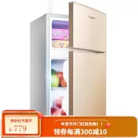 荣事达迷你小冰箱小型 双门电冰箱家用宿舍冷藏冷冻节能 金色(两天一度电)