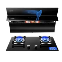 华帝 百得侧吸式自动清洗油烟机灶具 烟灶套装 20立方大吸力家用一级能效 脱排 抽油烟机燃气灶具套餐 (天然气)