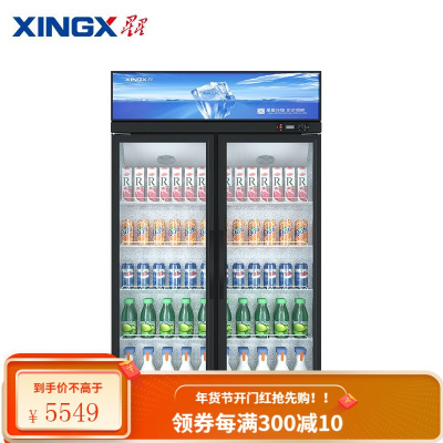 星星(XINGX) 518升 双门冷藏展示柜 商用冷柜冰柜保鲜柜 啤酒饮料陈列柜 LSC-500K [防凝露款]518升